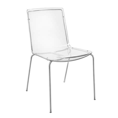 2 Chairs in Transparent Plexiglass and Chromed Iron