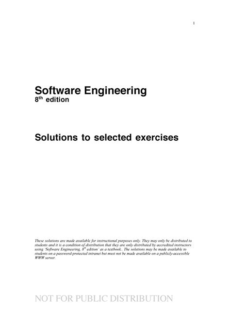 Software Engineering Solutions to select - NOT FOR PUBLIC DISTRIBUTION ...