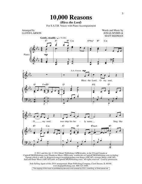 10,000 Reasons (Bless the Lord) (arr. Lloyd Larson) by Matt Redman ...