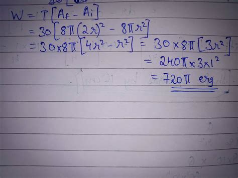 A soap bubble (surface tension 30 dyne/cm) has radius of 1 cm. The work ...