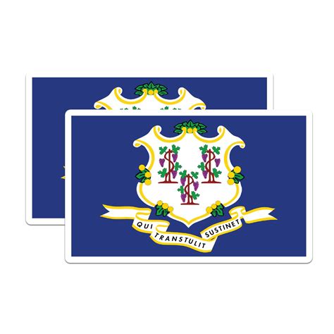 (2 Pack) Connecticut State Flag Stickers - CT State Flag Sticker ...