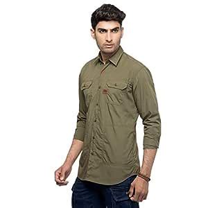 Royal Enfield Spring Shirt Olive (XL) 44 CM (RLASHM000131) : Amazon.in ...