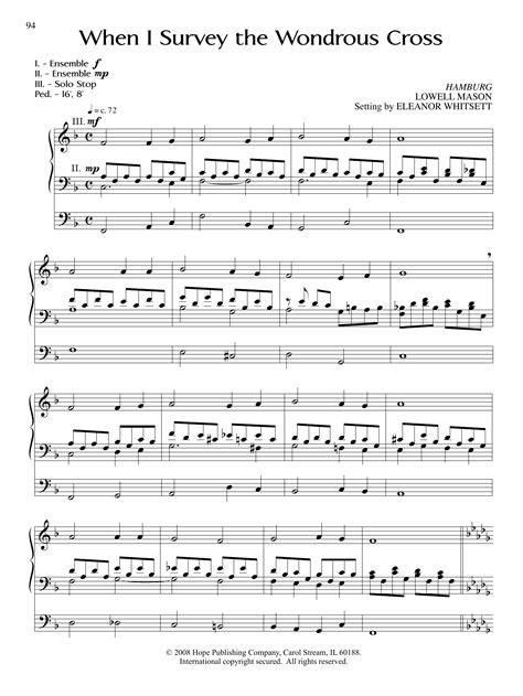 When I Survey the Wondrous Cross by Eleanor Whitsett Sheet Music for ...