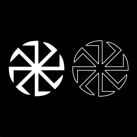 Slavic slavonis symbol Kolovrat sign sun icon set white color ...