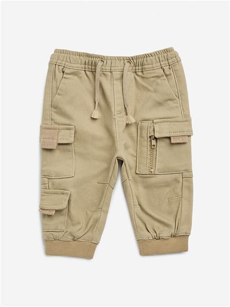 Buy HOP Baby Dark Beige Relaxed-Fit Mid-Rise Joggers from Westside