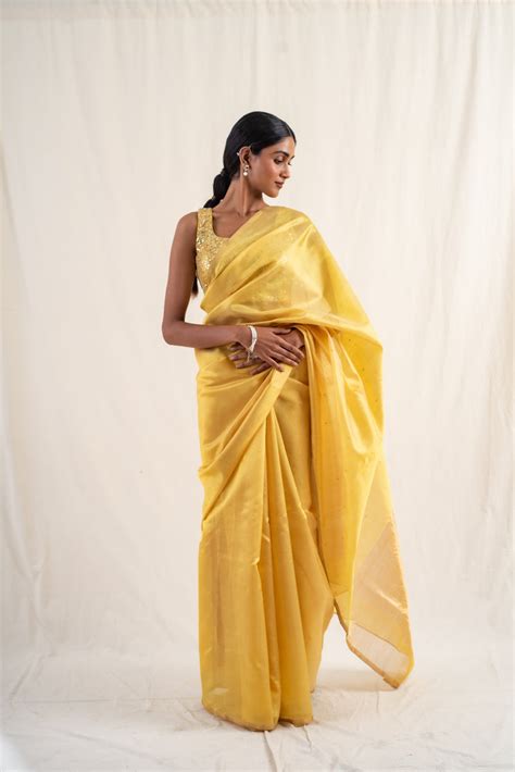 Johri - Yellow Silk Chanderi Saree – Priyanka Raajiv