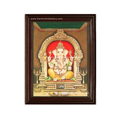 Sandiv Art Gallery 22 Carat Gold Foil Ganesh Tanjore Painting Vinayagar ...