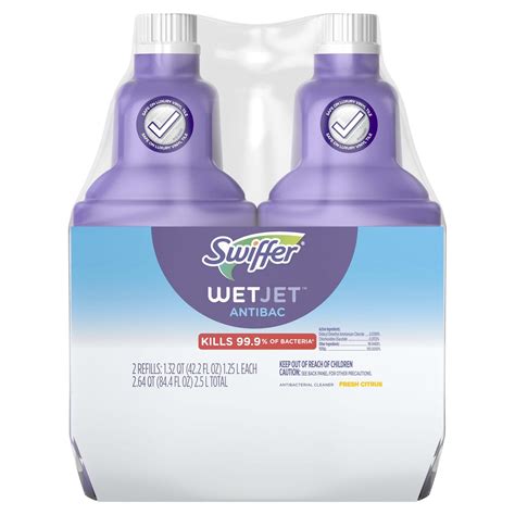 Swiffer Wet Jet Mop Refill Solution, Wood, Laminate, Tile, Floor ...