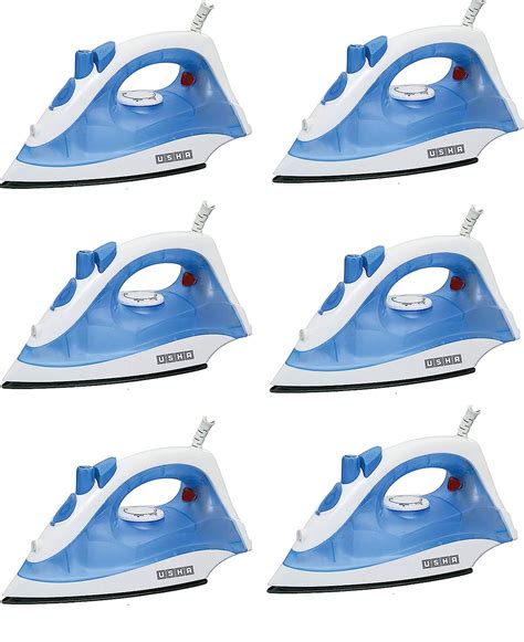 Buy Usha Steam Pro SI 3713 1300-Watt Steam Iron (White/Blue) Pack of 6 ...