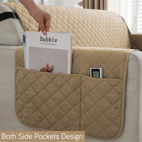 Waterproof & Quick-Dry Quilted 1/2/3-Seater Sofa Cover with Pockets on ...