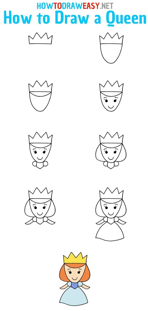 How to Draw a Queen for Kids - How to Draw Easy