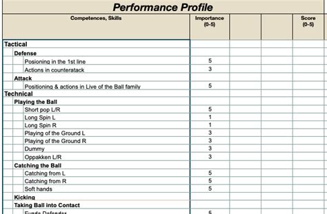 Image result for Performance Profiling Sports Examples