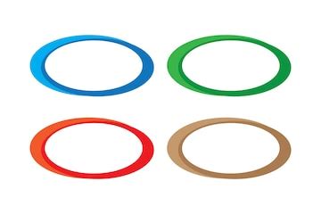 A red ring with a blue and green ring on it | Premium Vector