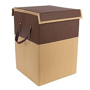 HOME CODIFY INDIA Folding Laundry Basket for Clothes With Lid & Handle ...