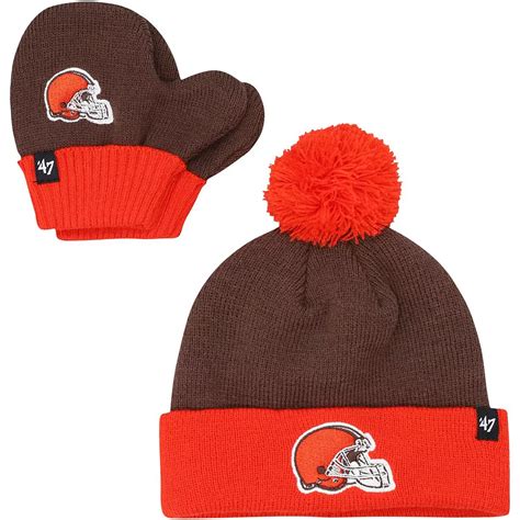 Infant '47 Brown/Orange Cleveland Browns Bam Bam Cuffed Knit Hat with ...