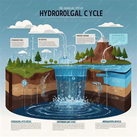 The hydrological cycle process visually for learning course water ...