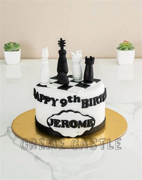 Chess Pieces Cake - Creme Castle