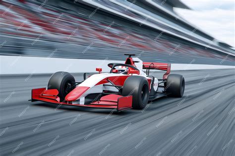 Highspeed Formula 1 car racing on a professional track with motion blur | Premium AI-generated image