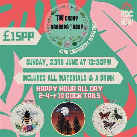 Hand Embroidery Workshop - The Canny Haberdashery, Revolución de Cuba ...