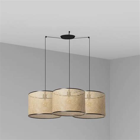BIM objects - Free download! MAMBO 450 3L Black/rattan pendant lamp ...