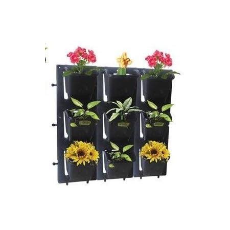 Siva Naturals Plastic Wall Hanging Planter Frames And Pots, Black, 32 ...