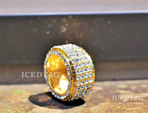 Buy Celebrity Rapper Iced Flooded Hip Hop Gold Finish Simulated Diamond ...