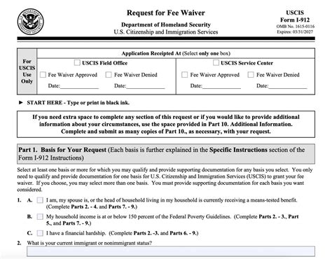 Image result for Filing Form I-912