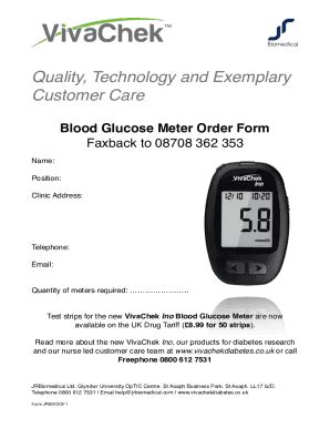 Fillable Online VivaChek Ino HCP order form Fax Email Print - pdfFiller