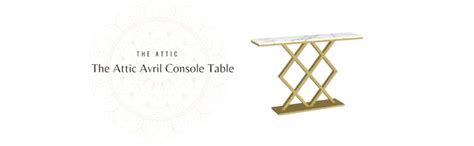 The Attic Avril Console Table for Living Room, Marble + Iron, White ...