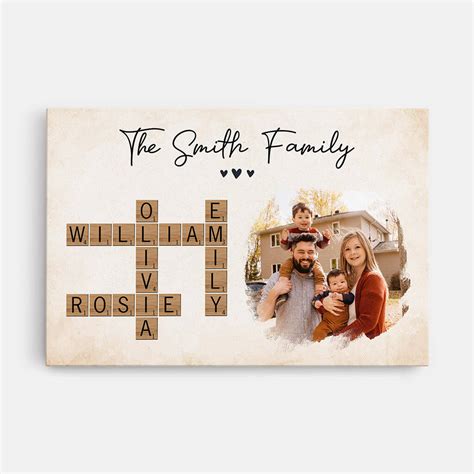 Family Crossword Canvas - Personalized Gifts for Family - Personal House