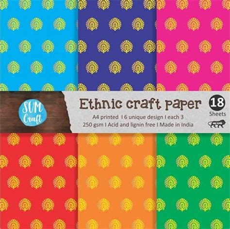 SVM CRAFT® Scrapbook paper- A4 size Ethnic scrapbook paper print 6 ...