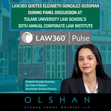 Olshan Frome Wolosky LLP on LinkedIn: Law360 Quotes Elizabeth Gonzalez ...