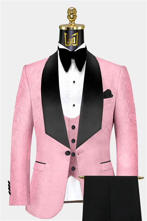 Pink And Black Wedding Tuxedos Pink Wedding Suits | Allaboutsuit