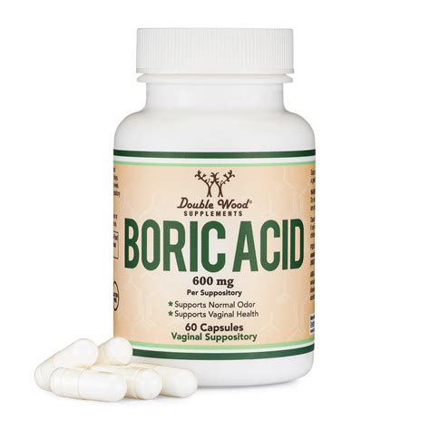 Boric Acid Suppositories (600mg Vaginal Suppository, 60 Count) - WELLNESS PRO