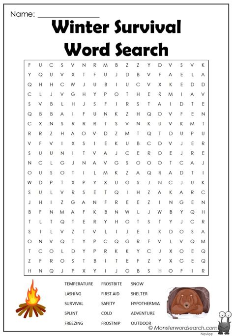 cool Winter Survival Word Search Free Printable Coloring Pages, Free ...