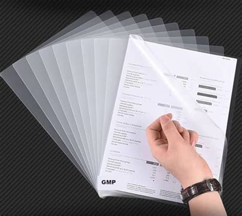 GMP L Folder File A4 Size Transparent Clear Document Holder Paper ...