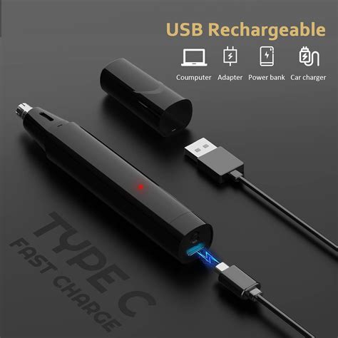 Buy Ear Nose Hair Trimmer for Men, Rechargeable Eyebrow Facial Hair ...