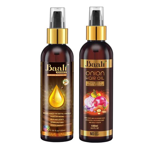 Buy Baali Advance Ayurvedic Hair Oil & Onion Hair Oil Combo, Enrich ...