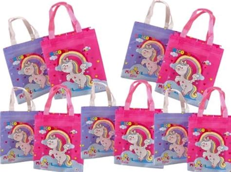 SV Traders Pack of 12 Unicorn Gift Carry Bags/Medium Size Unicorn Theme ...