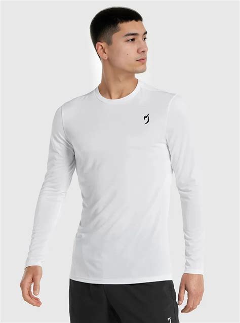 Buy Endurance Full Sleeves Gym T-shirt White for men online – Rad Owl