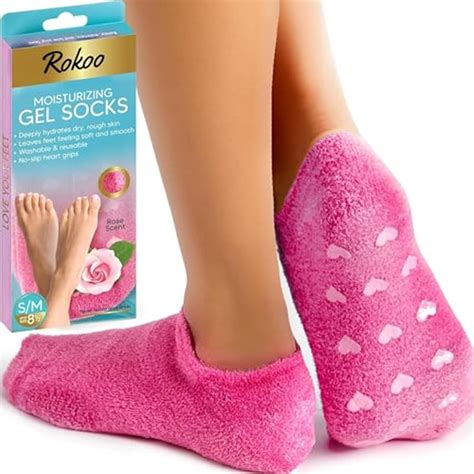 Rokoo Moisturizing Gel Socks for Repairing and Softening Dry Cracked ...