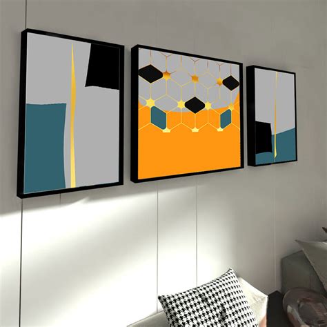 Artsy Boho Honeycomb 3 Canvas set Art Print Painting For Home Décor ...