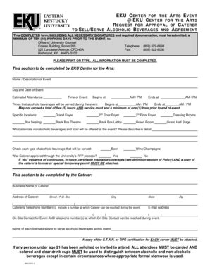 Fillable Online EKU CENTER FOR THE ARTS EVENT Fax Email Print - pdfFiller