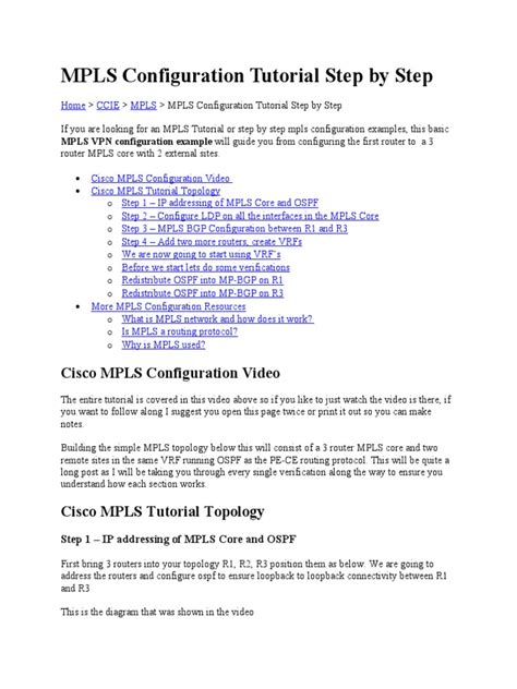 Image result for MPLS Tutorial Step by Step