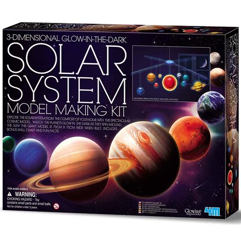 Buy 4m 3d glow-in-the-dark solar system mobile making kit - diy science ...