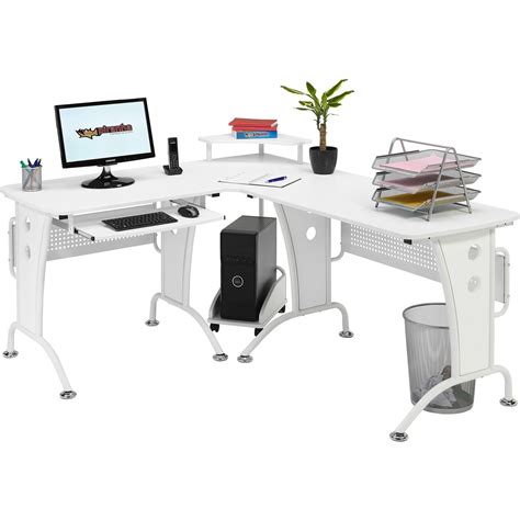 Buy Large Corner Computer and Gaming Desk Table with Keyboard Shelf and ...