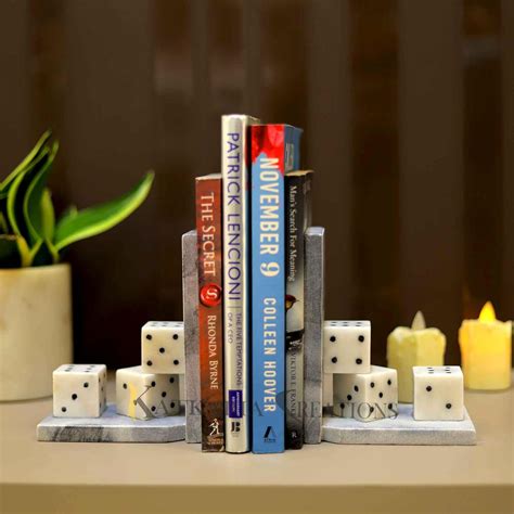 Katkaria Creations Dice Bookends/Marble Bookend/Book Ends for Office ...