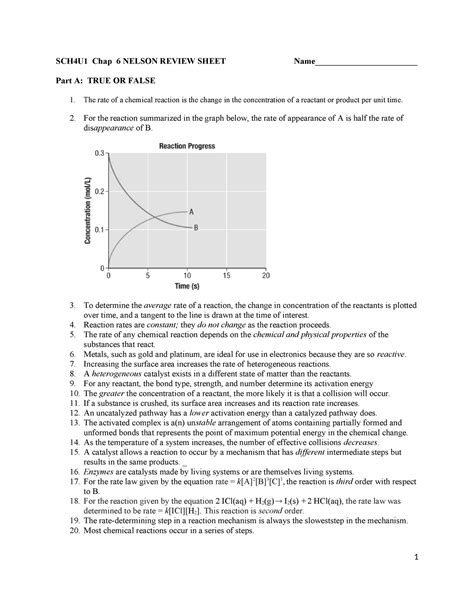 006 Chap 6 Review Sheet Post 1a - SCH4U1 Chap 6 NELSON REVIEW SHEET Name ...