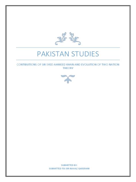 Sir Syed Ahmad Khan (1817–1898), whose vision (Two-nation theory) formed the basis of Pakistan