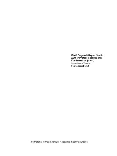 Rezultat imagine pentru Cognos Query Studio Guide